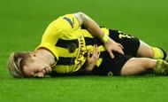 LONDON, ENGLAND - MAY 25:  Marco Reus of Borussia Dortmund is injured during the UEFA Champions League final match between Borussia Dortmund and FC Bayern Muenchen at Wembley Stadium on May 25, 2013 in London, United Kingdom.  (Photo by Alex Grimm/Getty Images)